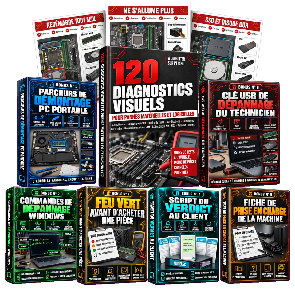 120 Diagnostics Visuels pour Pannes Matérielles et Logicielles